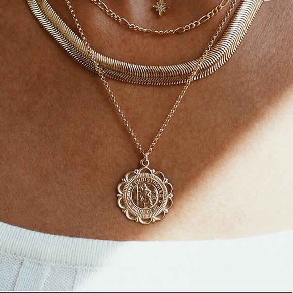 14k Gold Fill St. Christopher Medallion Necklace - Picture 3 of 5